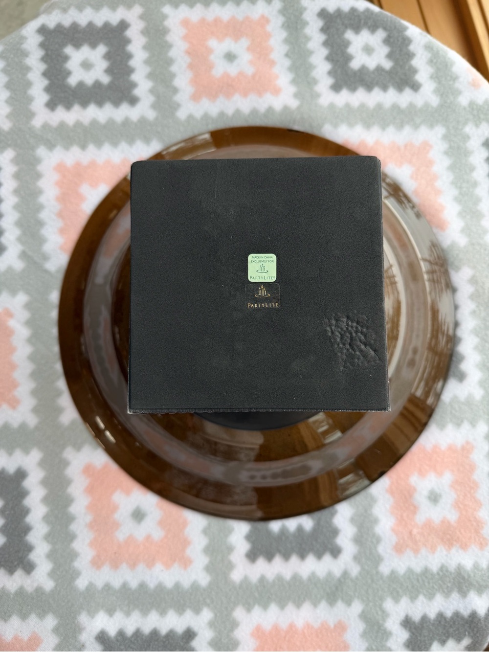 NEW Partylite Sahara Sands Ceramic Pedestal Bowl Dark Green Brown 13” diameter - Picture 4 of 9